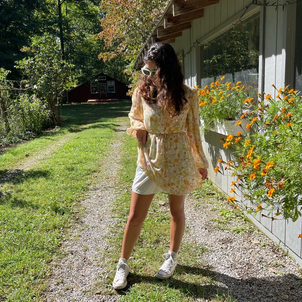 Nasty Gal Collection Orange/Yellow Hippie Dress Sz 4 Pre-Owned - Picture 7 of 7